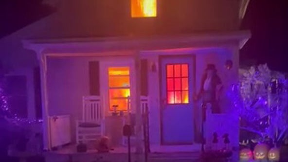 New York homeowner's Halloween display fools, then wows fire department