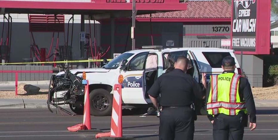 Phoenix Police cruiser involved in fiery, deadly crash