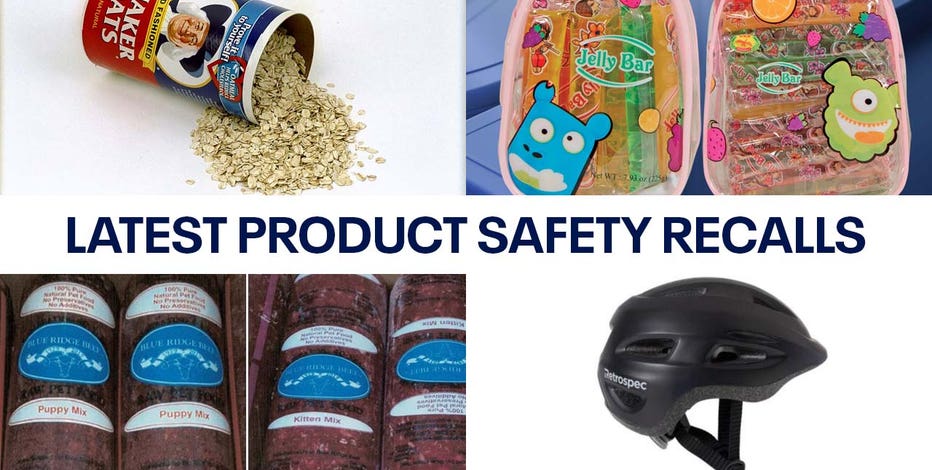 Latest consumer product recalls: More Quaker Oats products, pet food, kids bike helmets, and more