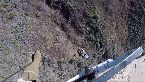 Driver swerves to miss deer, survives being ejected through rooftop, falling over Big Sur cliff