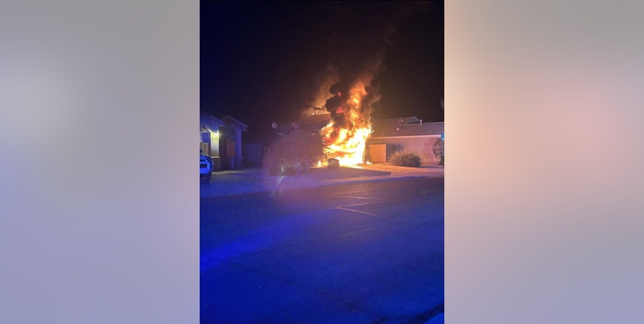 Hybrid car catches fire in Surprise home's garage