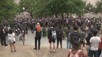 Palestine college rally: University of Texas students walk; troopers on scene