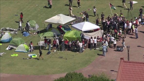 Pro-Palestinian protesters gather on Arizona State University's Tempe campus