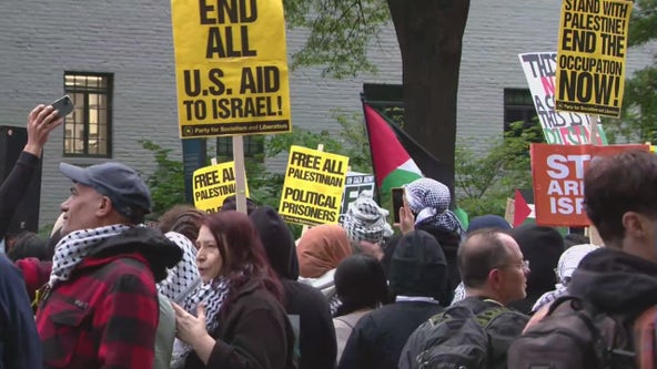 Pro-Palestine protesters at GWU set up encampment