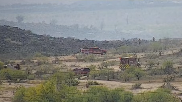 Wildfire seen from Interstate 17 burns nearly 30 acres