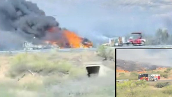 Ironwood Fire causes Interstate 17 closure after crash causes ammunition to explode
