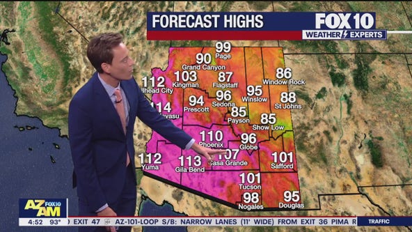 Arizona weather forecast: Above-normal temps in Phoenix