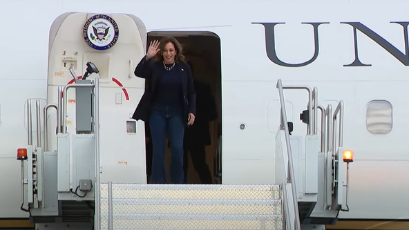 Vice President Kamala Harris, Tim Walz arrive in Phoenix as part of battleground tour