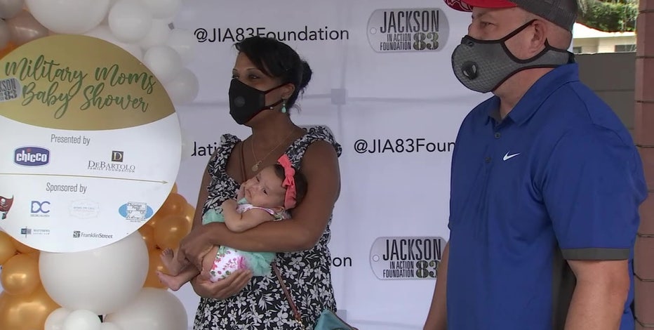 Former Buccaneer Vincent Jackson hosts annual baby shower for military moms  
