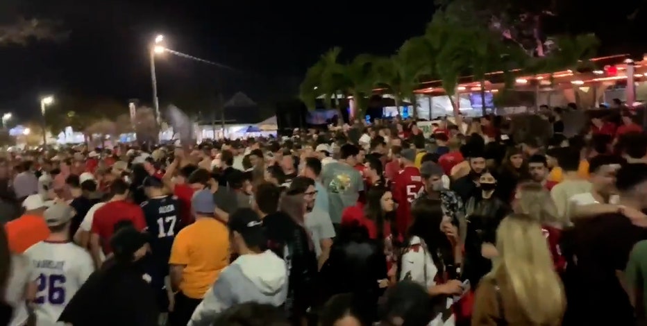 Maskless fans celebrate Super Bowl win despite Tampa's outdoor mask mandate