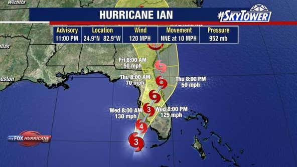 Hurricane Ian expected to become Category 4 storm before landfall over Florida's Gulf Coast Wednesday