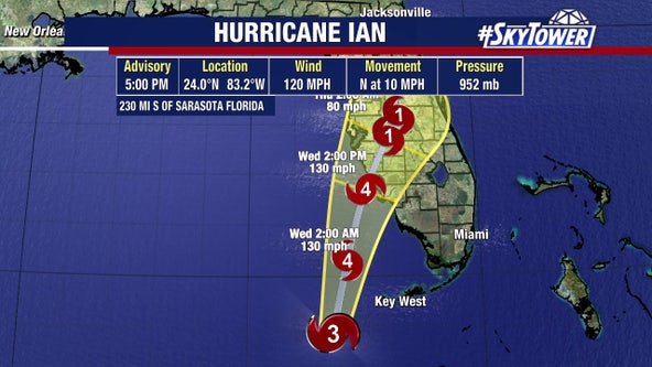 Hurricane Ian expected to become Category 4 storm before landfall over Florida's Gulf Coast Wednesday