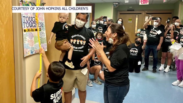 Family celebrates child being cancer free at John Hopkins All Children's Run