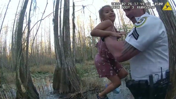 Video: Girl with autism rescued from swampy woods by Hillsborough County deputies