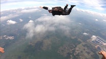 Parapelegic veteran thankful for opportunity to skydive