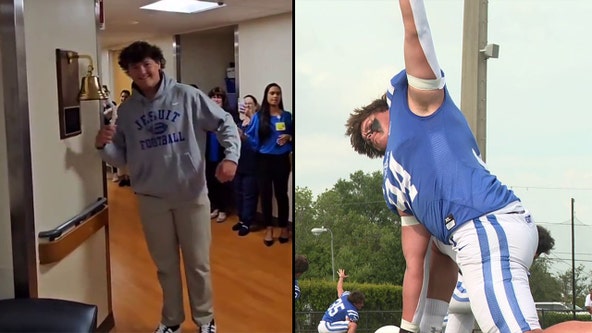 Jesuit High football player returns to field cancer free after year-long battle
