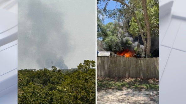 Explosions reported as crews battle large fire in Hernando County