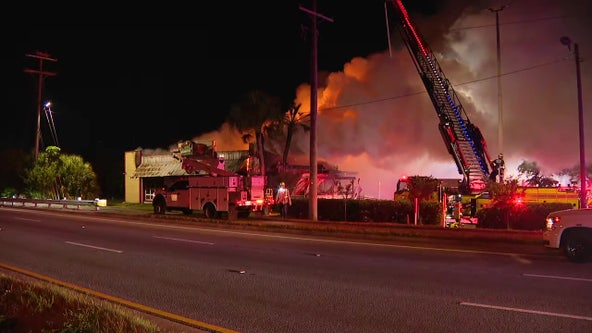 Massive fire breaks out at Cody's Original Roadhouse in Tampa