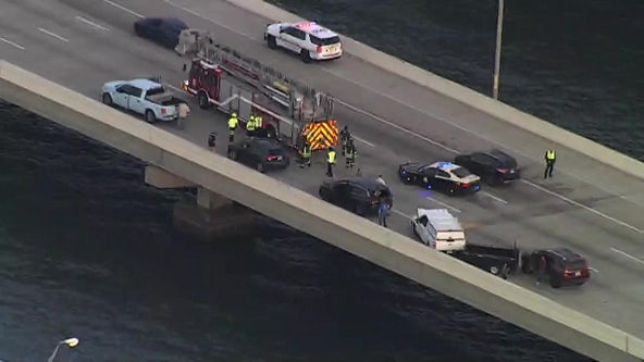 Multi-vehicle crash causes delays, closes southbound lanes of Howard Frankland Bridge