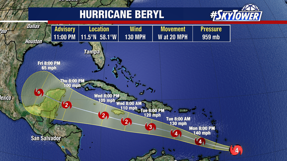 Tracking the Tropics: Hurricane Beryl crossing Lesser Antilles; Tropical Storm Chris forms
