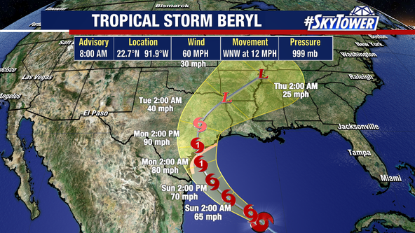 Hurricane Watches for Texas as Beryl spins in Gulf of Mexico