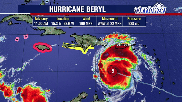 Hurricane Beryl remains Category 5 storm as it churns toward Jamaica