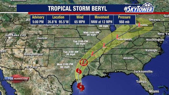 Beryl to intensify as it eyes a Texas landfall