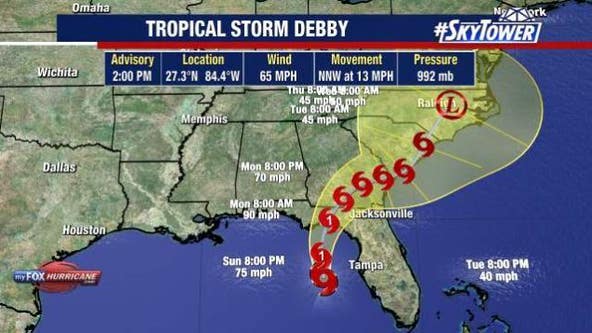 Tropical Storm Debby live updates: Storm expected to rapidly intensify before making landfall as a hurricane