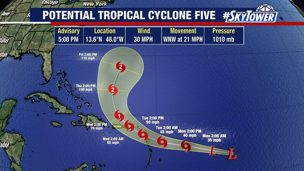 Tracking the Tropics: Potential Tropical Cyclone Five expected to become Ernesto within next few days