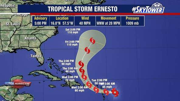 Tropical Storm Ernesto forms, warnings issued for several Caribbean islands