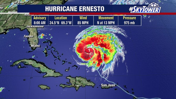 Hurricane Ernesto expected to generate dangerous swells, rip currents for U.S. east coast