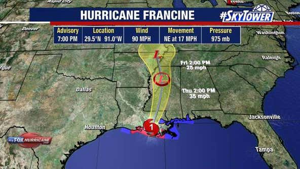 Hurricane Francine downgraded to Cat 1 storm after making landfall on Louisiana coast: NHC