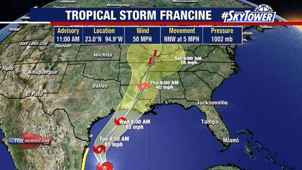 Tropical Storm Francine forms in Gulf of Mexico, forecast to strengthen into hurricane: NHC