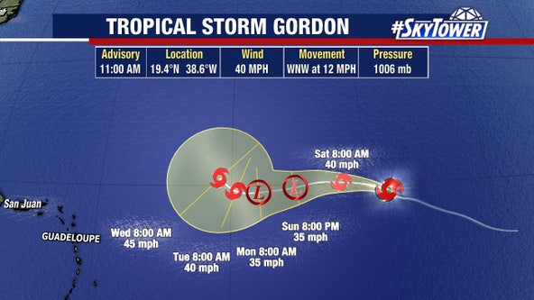 Tropical Storm Gordon forms in the Atlantic