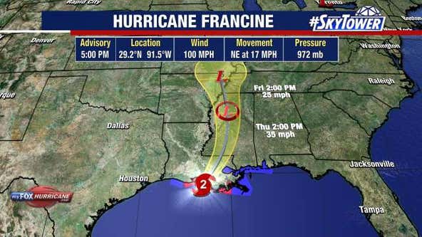 Hurricane Francine becomes Cat 2 storm as it makes landfall on Louisiana coast: NHC