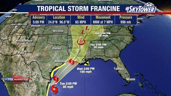 Tropical Storm Francine forms in Gulf of Mexico, forecast to strengthen into hurricane: NHC