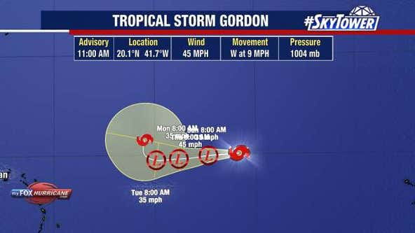 TS Gordon continues slow trek, chance of development increases for disturbance off Southeast US coast