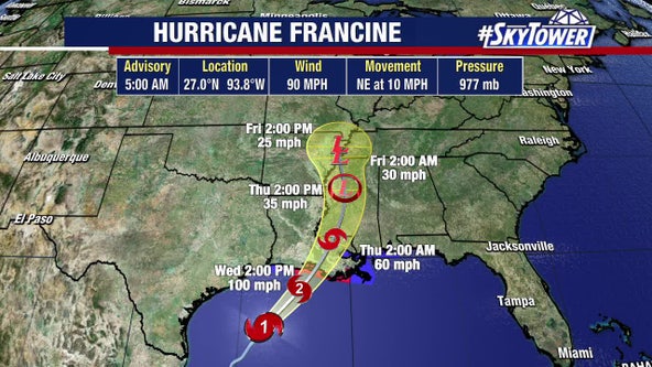 Hurricane Francine takes aim at Louisiana coast: NHC