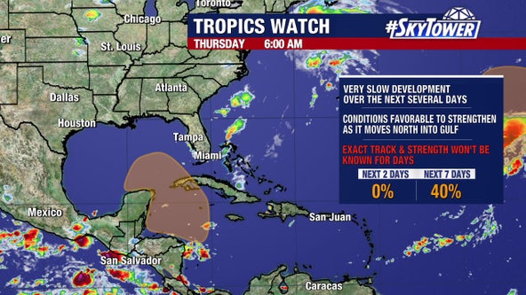 Likelihood of development increases for tropical disturbance near Gulf of Mexico