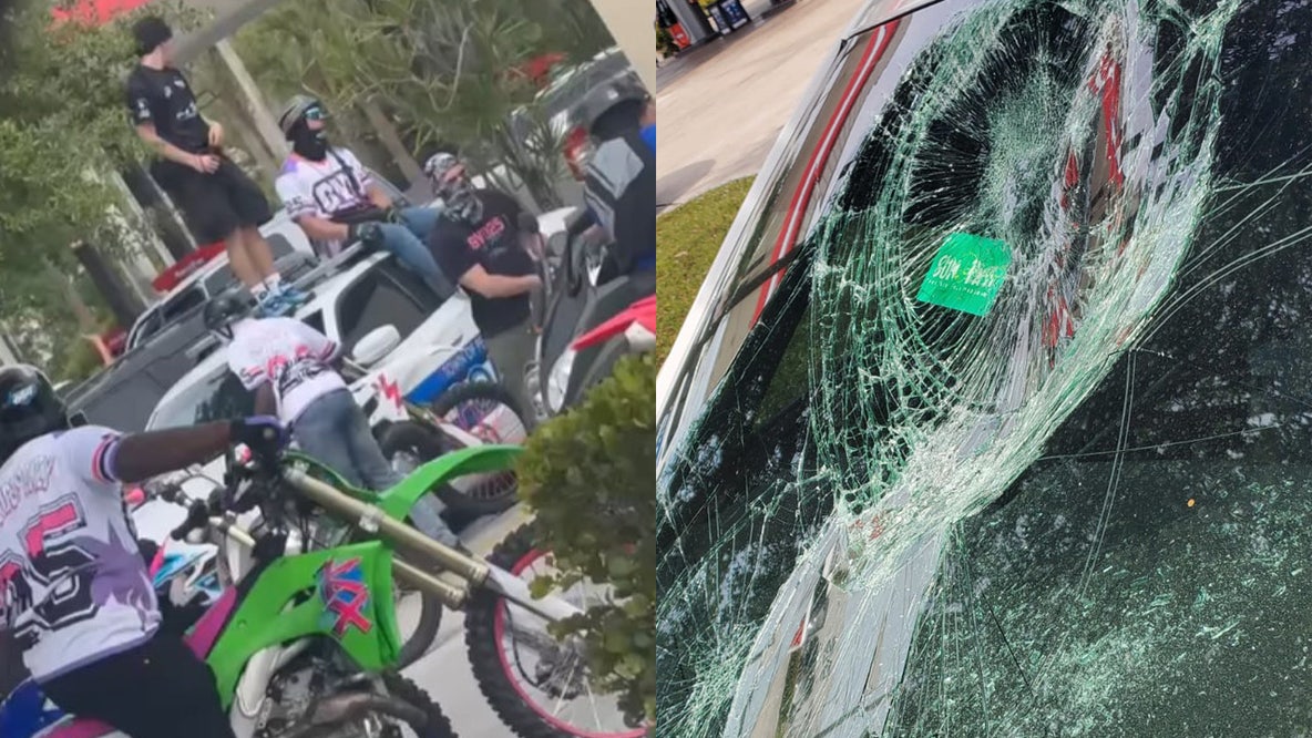Florida men accused of vandalizing police decoy vehicle after participating in illegal street