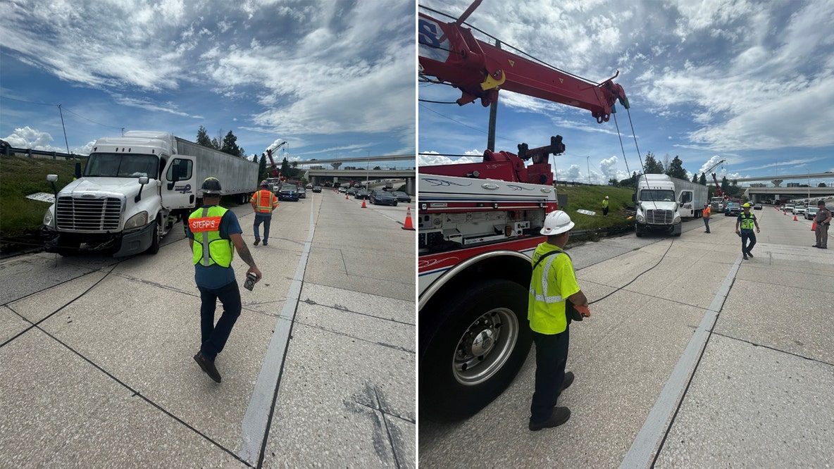 Semi-truck crashes on I-275 in Tampa, driver blames pickup truck's sudden lane change