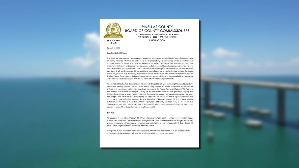 Pinellas County responds to Florida DOGE letter as on-site audits begin