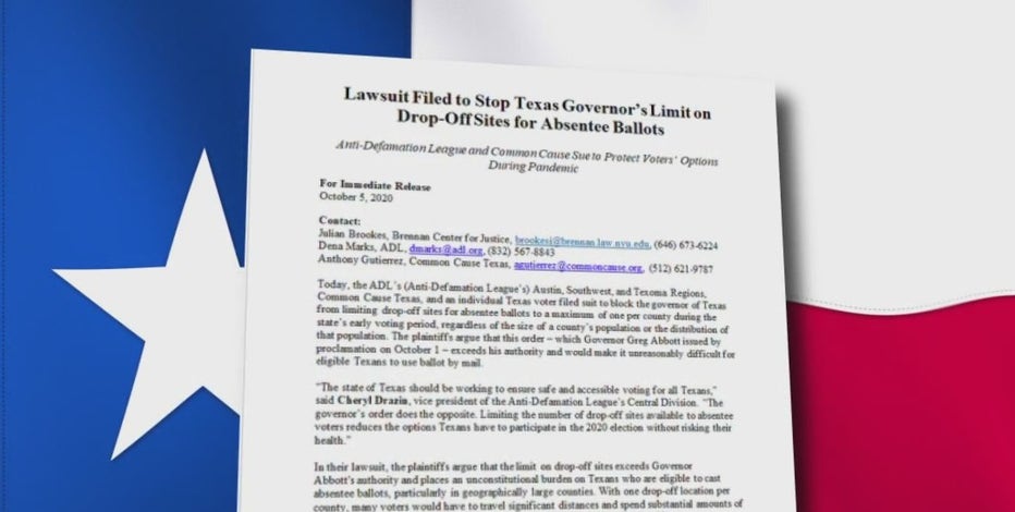 Mail in ballot lawsuit filed against Gov. Abbott