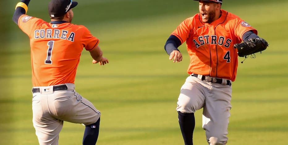 Springer, Correa rally Astros past A's 10-5 in ALDS opener