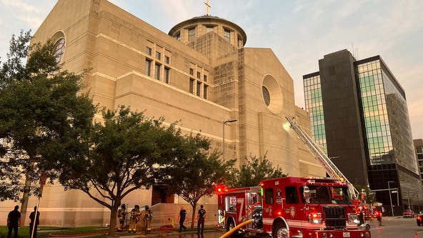 Fire at Co-Cathedral of the Sacred Heart in Downtown Houston