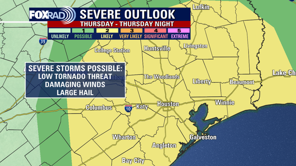 Houston weather: Strong, severe storms possible on Thursday