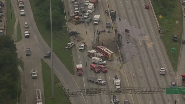 Houston traffic: All lanes of I-610 near Homestead closed due to 18-wheeler striking median, losing load