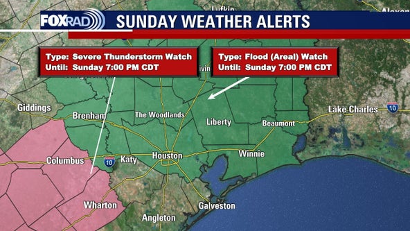 Houston weather: Severe Thunderstorm Watch issued for several counties southwest of Houston-metro