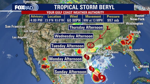 Tropical Storm Beryl tracker: Update on Texas, Houston impacts, path, hurricane watch