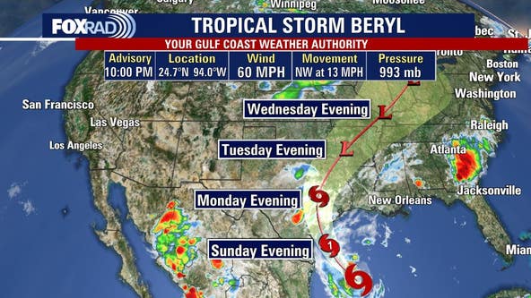 Tropical Storm Beryl tracker: Update on Texas, Houston impacts, path, hurricane warning